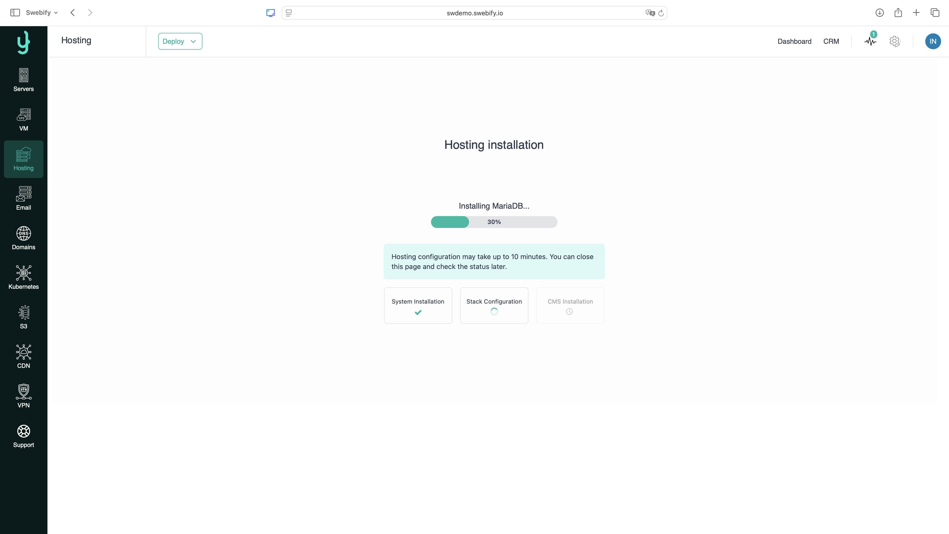 Image from the section Swebify Autopilot: The Heart of Cloud Innovation