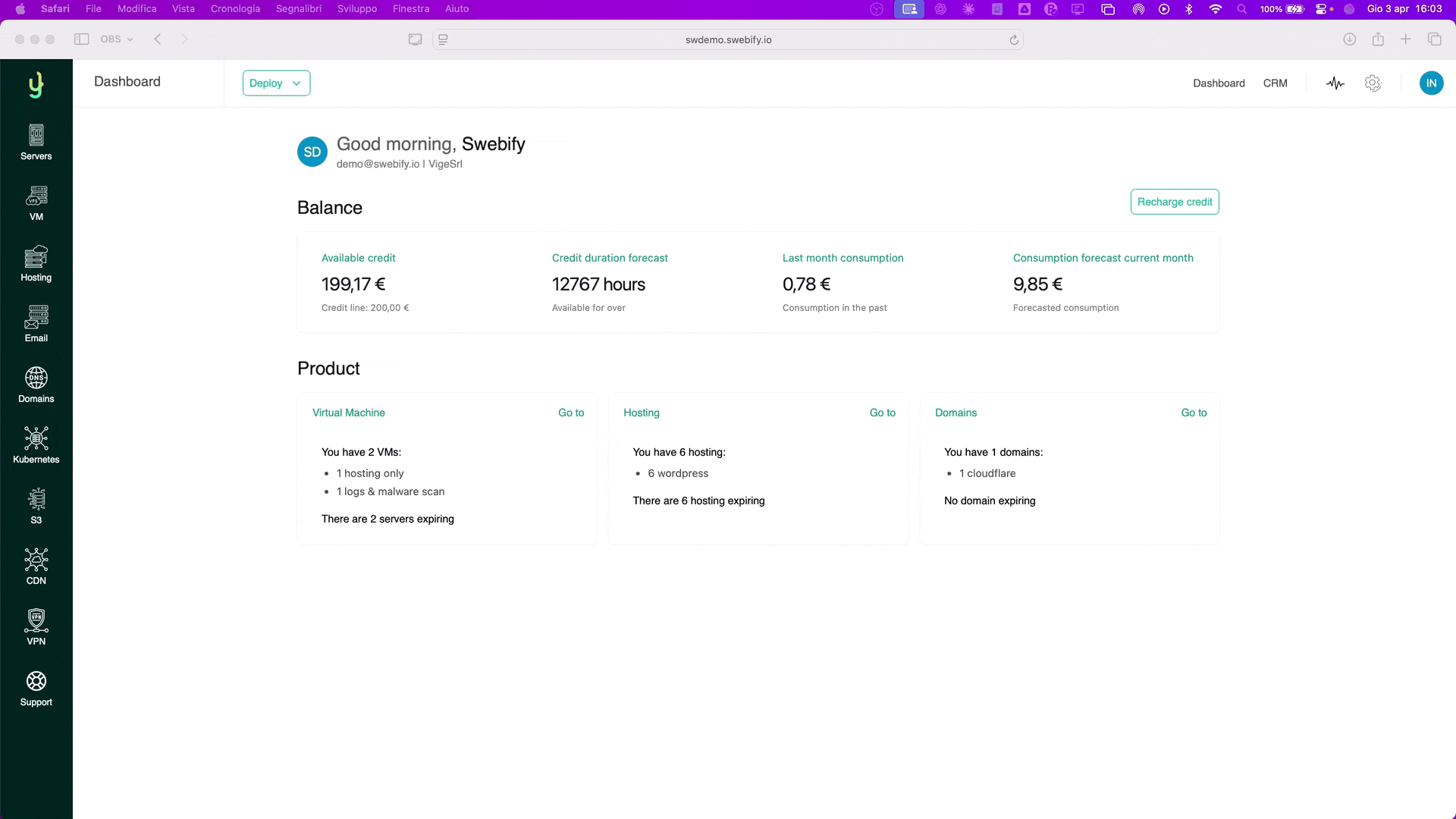 Image in gif format regarding the hero section of the Features page indicating the unique features revolutionising cloud management